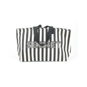 NWT VICTORIAS SECRET Stripe Zipper Close Tote Shoulder Bag